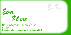 eva klem business card